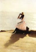 Philip Wilson Steer Young Woman on the Beach oil on canvas